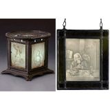 Lithophane Portable Holder and Lithophane Plate, c. 1860