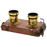 Pair of Stereo Lenses mounted on Rollo Shutter, c. 1890