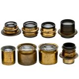 5 Brass Lenses and 3 Magnifying Glasses