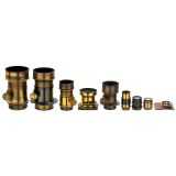 9 Unmarked Brass Lenses, 1865–1890