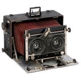 Stereo Folding Plate Camera 9 x 14 by Voigtländer, 1905