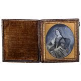 Hand-Tinted Ambrotype Portrait of a Lady (1/6 Plate), c. 1852-55