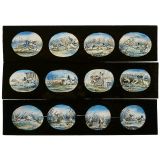 3 Hand-Painted Magic Lantern Slides Wilhelm Busch, c. 1863