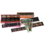 5 Wood Boxes with Lantern Slides