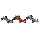 3 Schuco Racing Cars, Scale 1:16, c. 1970