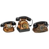 3 Brass Dial Telephones, c. 1940