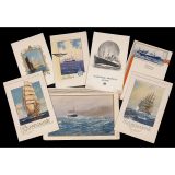 7 Cruise Liner Menu Cards, 1940s