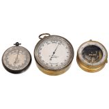 3 Cased Pocket Barometers