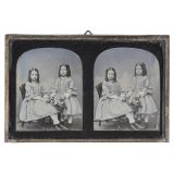 Stereo Daguerreotype of Children, c. 1851