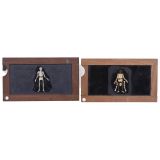2 Magic Lantern Skeleton Slipping Slides, c. 1870-80