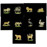 5 Rare Double Magic Lantern Slides, c. 1820-50
