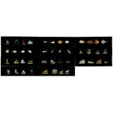 Hand-Painted Strip Slides of Animals, c. 1850-70