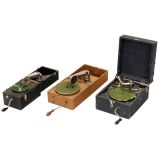 3 Small Gramophones, 1930s