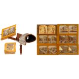 Holmes-Pattern Stereo Viewer with Tissue Stereo Cards, c. 1900