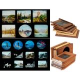 Large Hand-Painted Magic Lantern Slides and Dissolving Slides