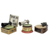 3 Toy Gramophones, c. 1925