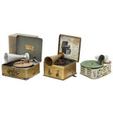 3 Toy Gramophones, c. 1925
