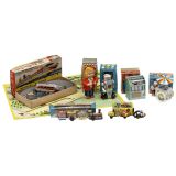 7 Japanese Tin Toys in Boxes, 1950-60