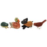 4 Animal Prototypes from the Schuco Product Development, c. 1930