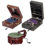 3 Portable Gramophones, c. 1925