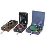 3 Portable Gramophones, c. 1920-30
