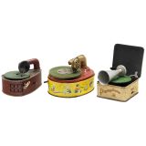 3 Toy Gramophones, c. 1930-50