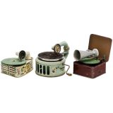 3 Toy Gramophones, c. 1930