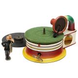 Wackerphon Toy Gramophone with Dancing Couple, c. 1935