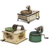 3 Toy Gramophones, c. 1930-50