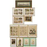 10 Framed Pictures of Showmen and Passengers