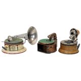 3 Toy Gramophones, c. 1930