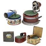 4 Toy Gramophones, c. 1930