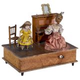 Musical Dancing Lesson Manivelle Automaton, c. 1920s