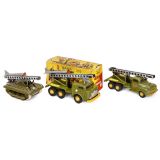 3 Gama Rocket Trucks and Tank, c. 1960
