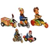 5 Tin-Toy Vehicles, c. 1960