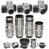 3 Exakta-Cameras and Accessories, c. 1950