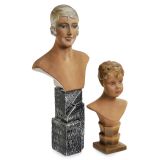 2 Shop-Window Advertising Busts, c. 1930