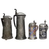 4 Large Beer or Vine Mugs