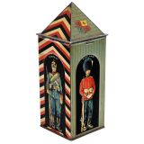 English Biscuit Tin in the Shape of a Sentry Box, c. 1910