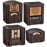 4 Radio Receivers in Bakelite Cases