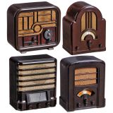 4 Radio Receivers in Bakelite Cases