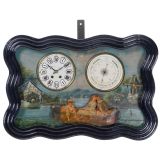 Musical Picture Clock with Barometer and Automata, c. 1885