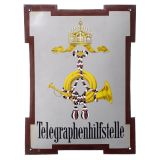 Enamel Sign Telegraphenhilfstelle, c. 1900