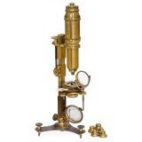 French Brass Compound Microscope by Lerebours, Paris, c. 1800