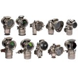 10 Acetylene Bicycle Lamps, c. 1910
