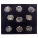 Nine Lids from Singing Bird Boxes, c. 1890-1920