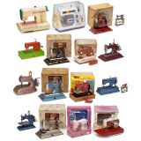 Seventeen Toy Sewing Machines