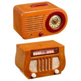 2 Art-Deco Radios in Catalin Cases, c. 1945