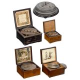 4 Disc Musical Boxes and a Christmas Tree Stand for Restoration,