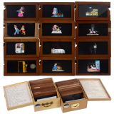 31 Attractive Magic Lantern Single Slipping Slides (4 x 7 in.), 